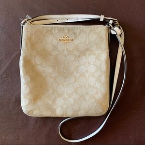 Cream Coach shoulder bag
